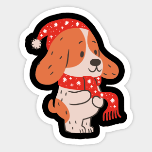 Christmas dog santa hat -dogs pets Sticker